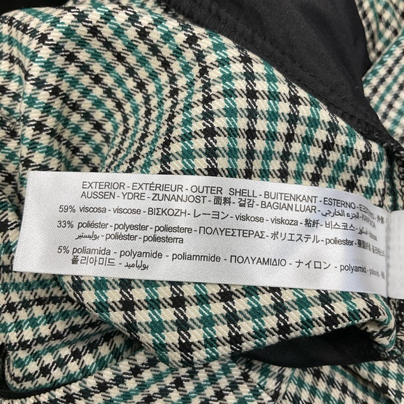 ZARA High Waisted gingham Plaid Mini Skort Size XS Green-Black blogger favorite - Picture 7 of 7